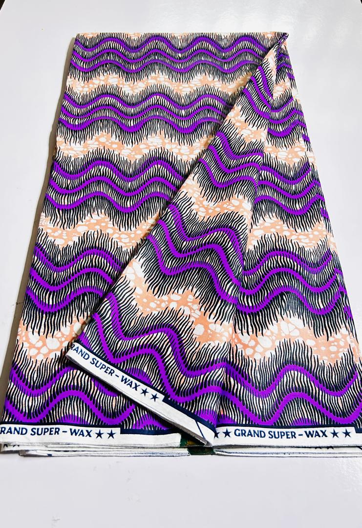 Ankara Clasic - Purple Wave, a premium Ankara Classic fabric available to buy in Lagos, Nigeria from SBM Fabrics Hub.