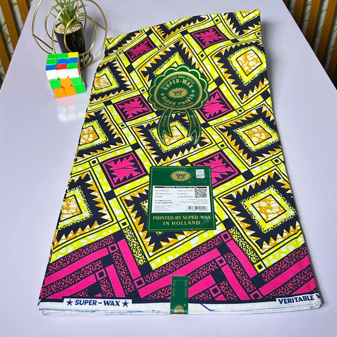 Ankara Classic — Pink Mosaic, a premium Ankara Classic fabric available to buy in Lagos, Nigeria from SBM Fabrics Hub.