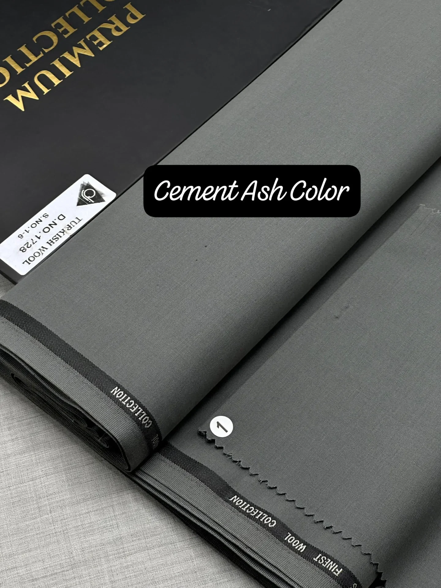 Turkish Wool — Cement Ash, a premium Wool fabric available to buy in Lagos, Nigeria from SBM Fabrics Hub.