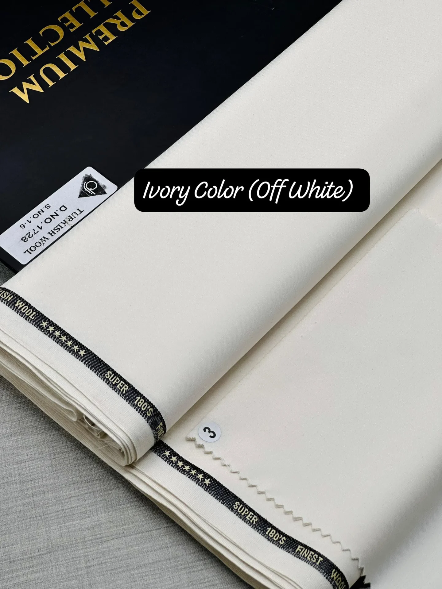 Turkish Wool — Ivory (Off-White), a premium Wool fabric available to buy in Lagos, Nigeria from SBM Fabrics Hub.